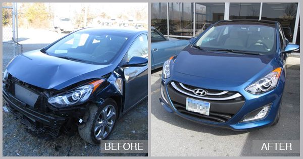 2015 Elantra GT Before and After at Preston Auto Body of Dover in Dover DE