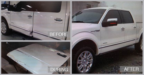 Ford F-150 Before and After at Preston Auto Body of Dover in Dover DE