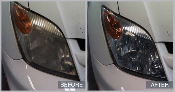 Headlight Restoration Before and After at Preston Auto Body of Dover in Dover DE