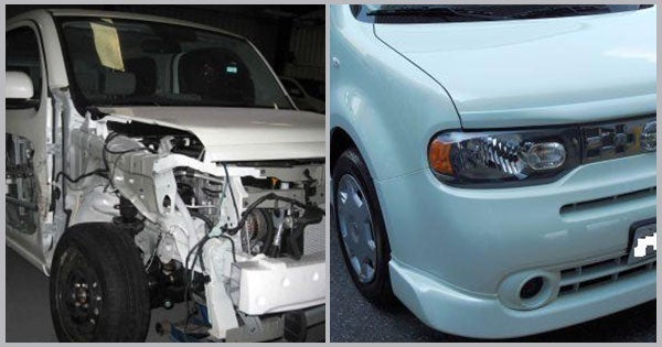 2010 Nissan Cube Before and After at Preston Auto Body of Dover in Dover DE